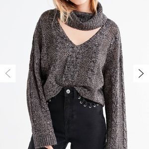Grey Urban Outfitters Cut-Out Sweater